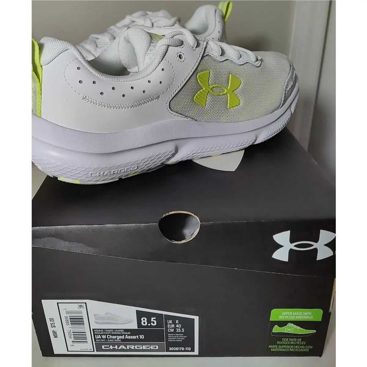 Under Armour shoes - Under Armour Charged Assert - Charged Assert - White Sonic Yellow 7