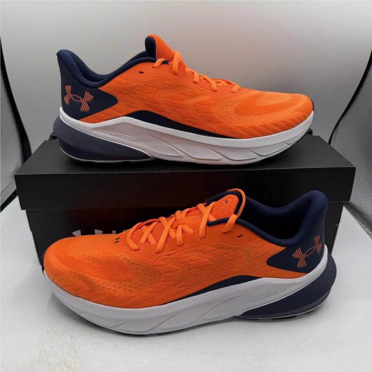 Under Armour Charged + Turbulence 3 Running Shoes Mens Sz 11.5 Orange Sneakers