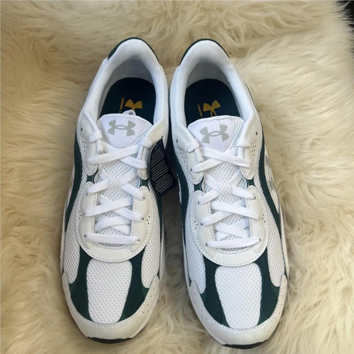 Under Armour Men’s Tech Runner Shoes/ White Green Sz.12.5 In The Box