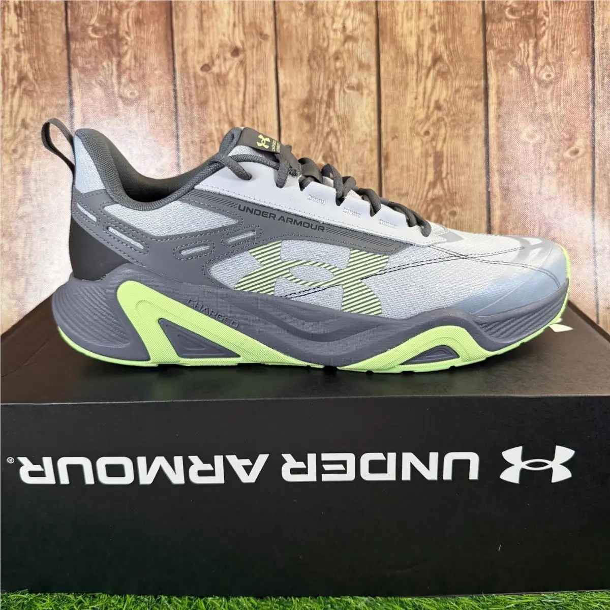Under Armour Charged Commit TR 3 Training Shoes Mens Size 13 Grey Lime Athletic