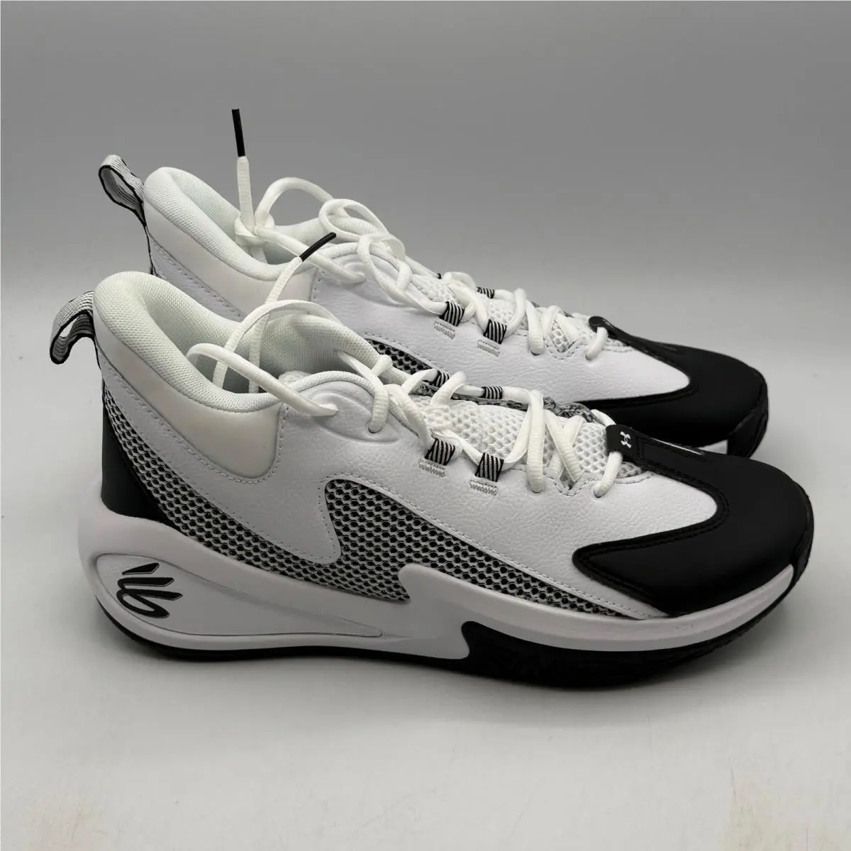 Under Armour Curry 3Z25 Shoes Mens Size 9 White Black Basketball 6000749-100