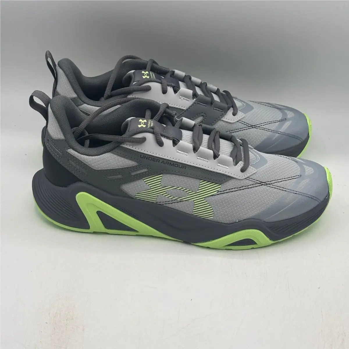 Under Armour Charged Commit TR 5 Shoes Men Size 10.5 Grey Green 3026607-101
