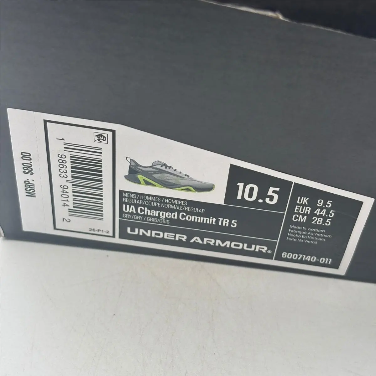Under Armour shoes - UA Charged Commit TR 5 - Gray 5
