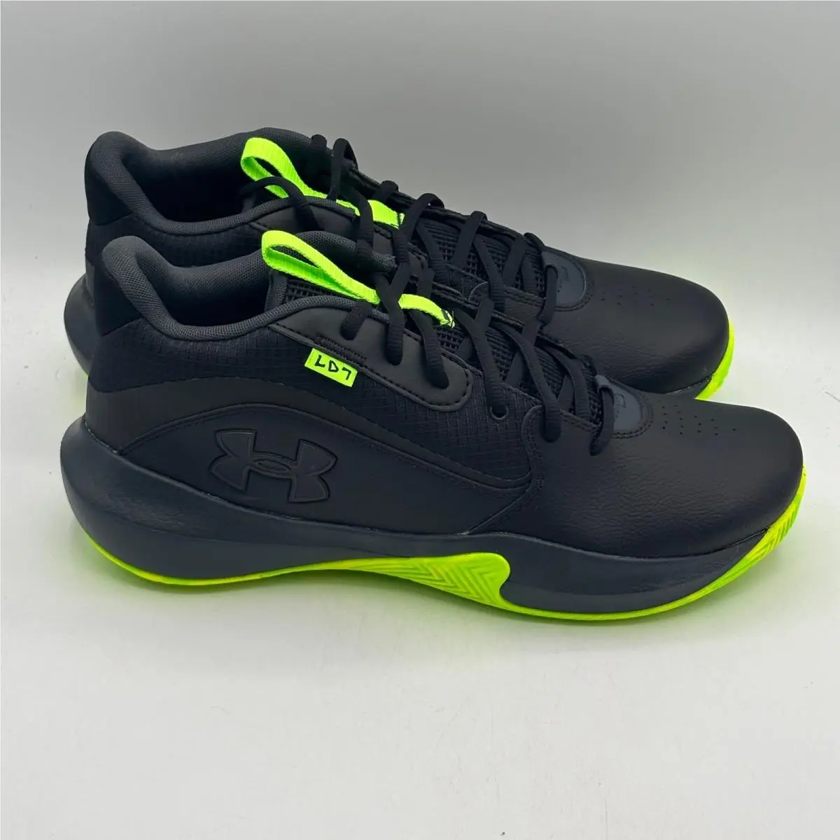 Under Armour UA Lockdown 7 Shoes Mens Size 12 Black Neon Green 3028512-006