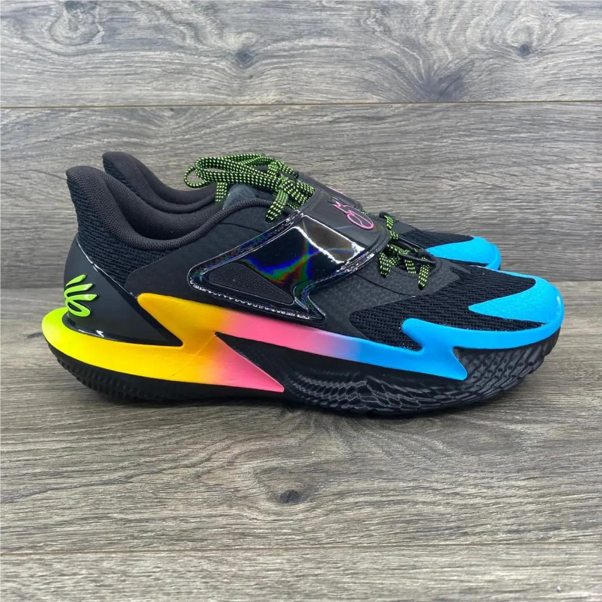 Under Armour Curry Flow Go Mens 8 Black Rainbow Gradient Basketball Shoe 6011189