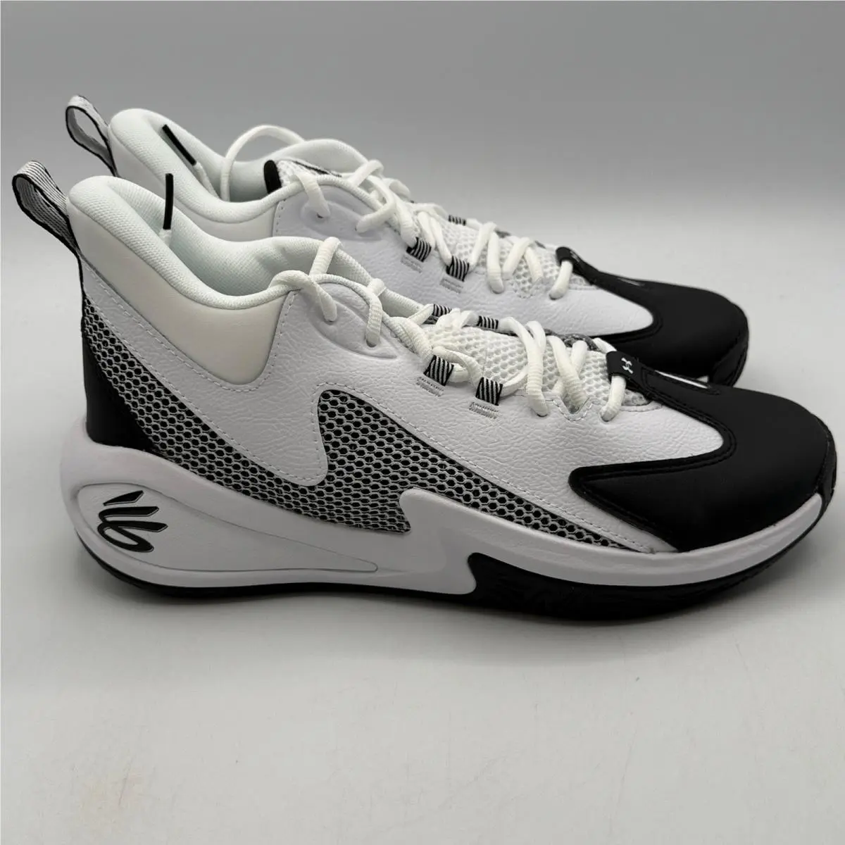 Under Armour Curry 3Z 25 Shoes Mens Size 9.5 White Black Basketball 6000749-100
