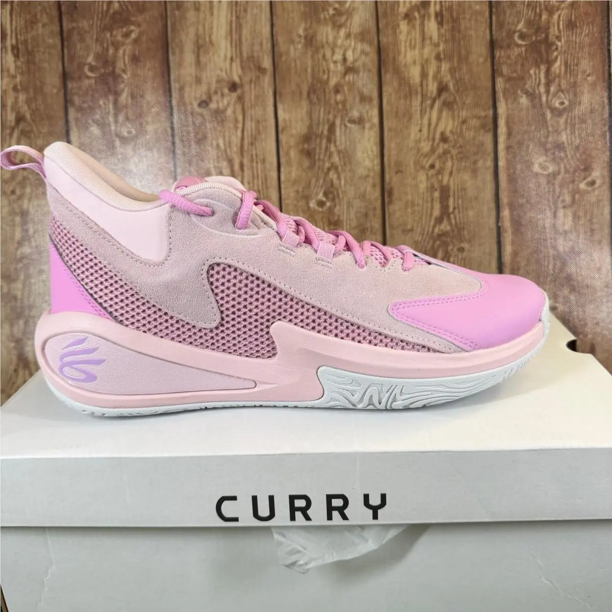 Under Armour Curry 3Z 25 Sde Basketball Shoes Mens Size 12 Pink Grey Suede