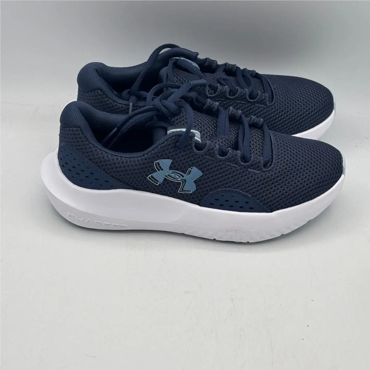 Under Armour Charged Surge 4 Shoes Women Size 6 Blue White Running 3027007-403