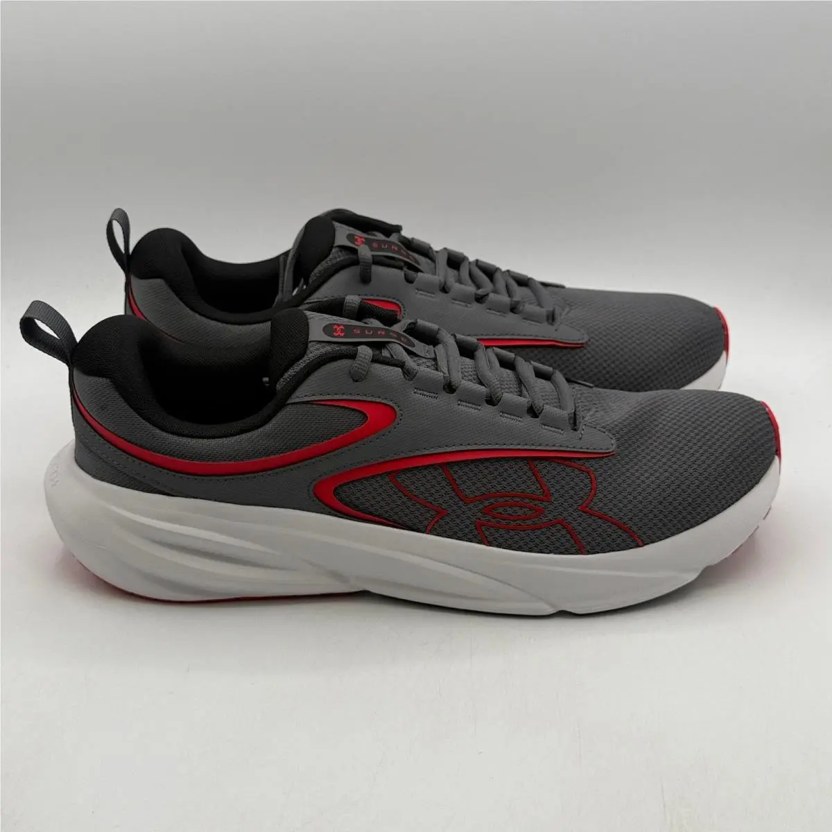 Under Armour Surge 4 Shoes Mens Size 14 Grey Red Running 6010459-025