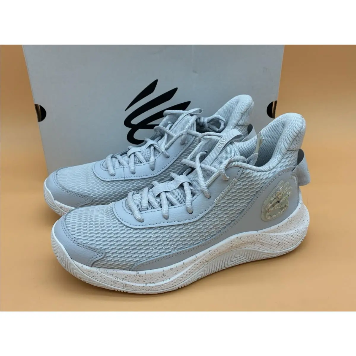 Men Sz 8/ Women Sz 9.5 Under Armour Curry 3Z7 Halo Grey Basketball Shoes