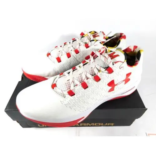 Maryland Terrapins Issued Under Armour Clutchfit Drive 3 Low Wht/red Size 16