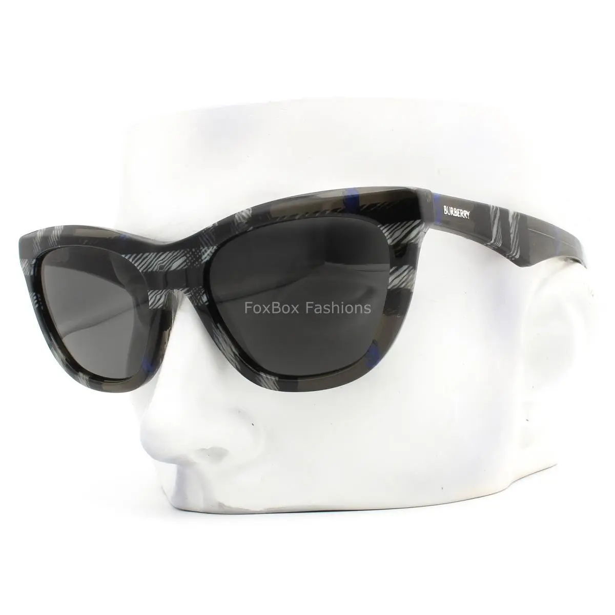 Sunglasses BE 4435 4147/87 Transparent Gray Black Blue Check with Case by Burberry