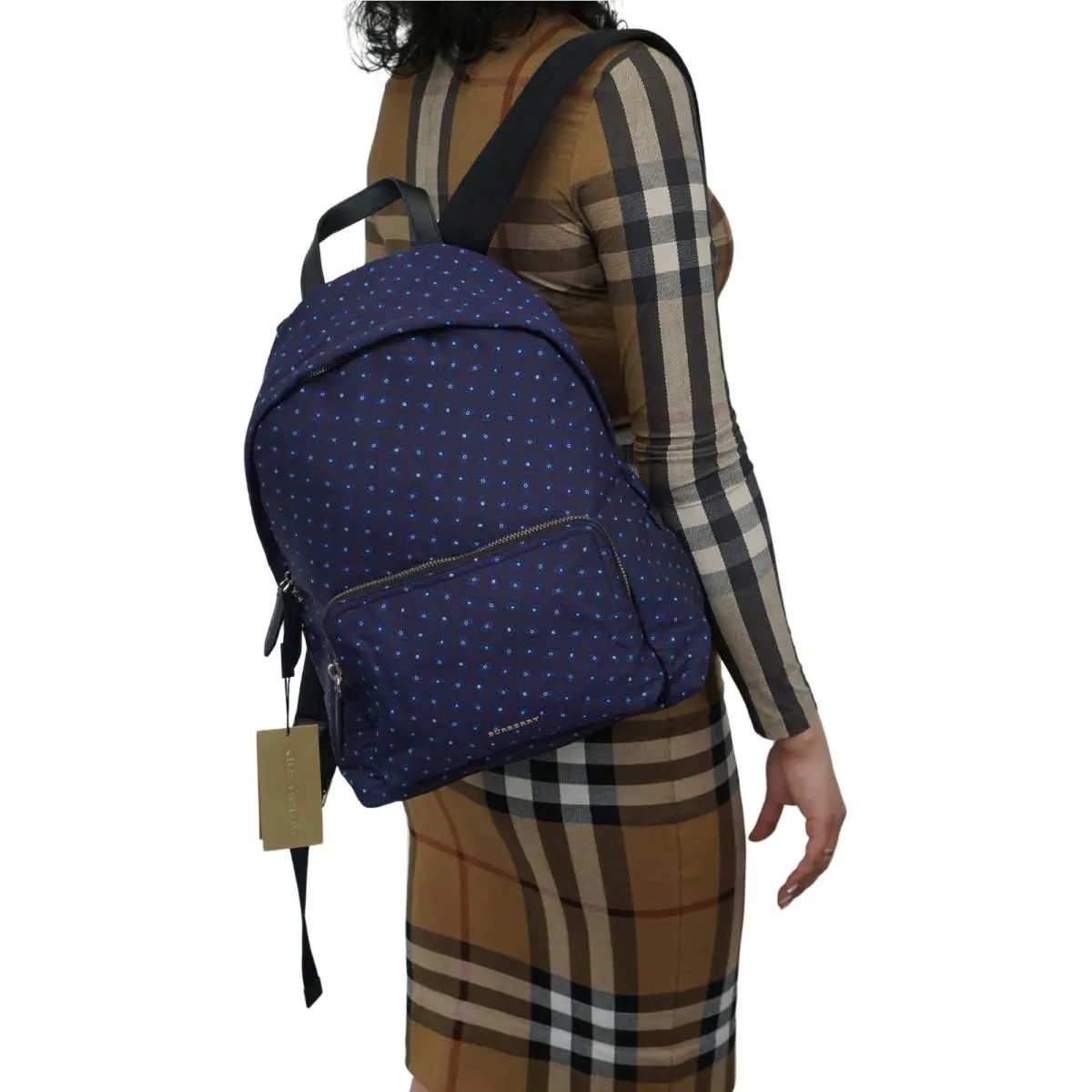 Nylon Tie Print Abbeydale Backpack Deep Aubergine by Burberry