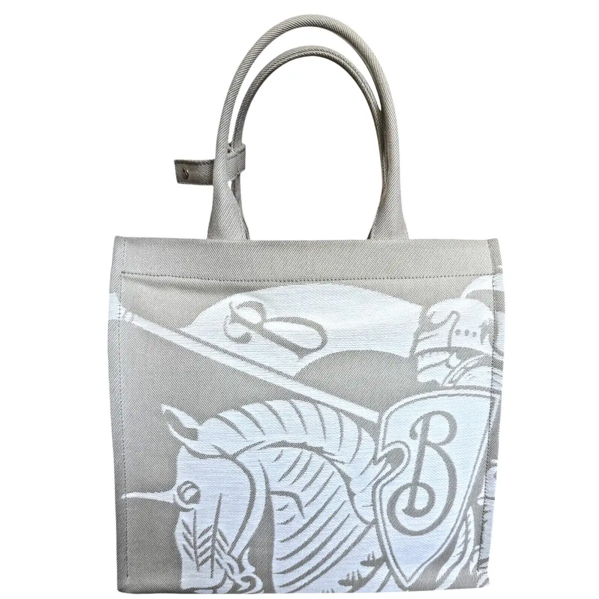 Burberry Unisex Cotton LL Ekd Tote in Hunter Gray Large with Graphic 8093183