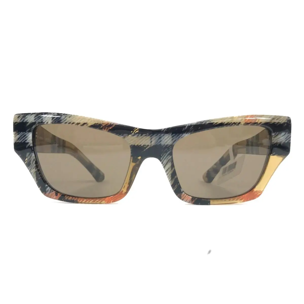 Sunglasses B4441-U 4146/73 Nova Check Sand Frames w/ Dark Brown Lenses by Burberry