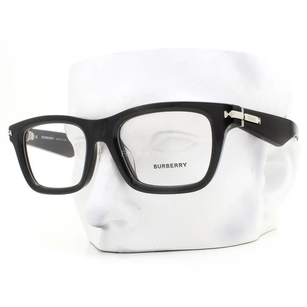 Eyeglasses B 2419F 3001 Glasses Glossy Black Silver Logo 53mm with Case by Burberry