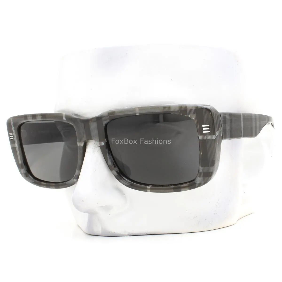 Jarvis Sunglasses B 4376U 3804/87 Charcoal Gray Check Plaid with Case by Burberry