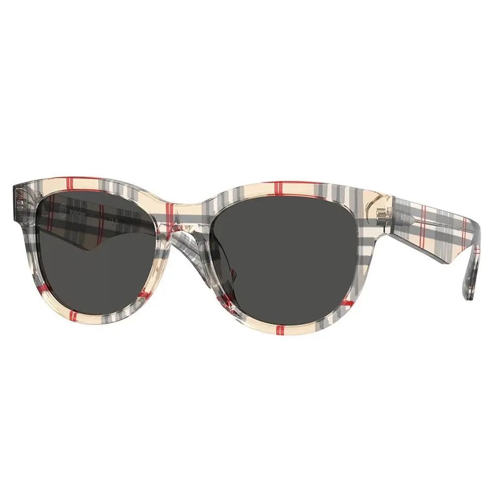 BE 4432U 412287 Vintage Check Plastic Phantos Sunglasses Grey Lens by Burberry