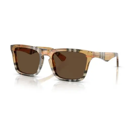 Men`s Burberry Square Sunglasses Havana/brown Gradient Tags Case Card