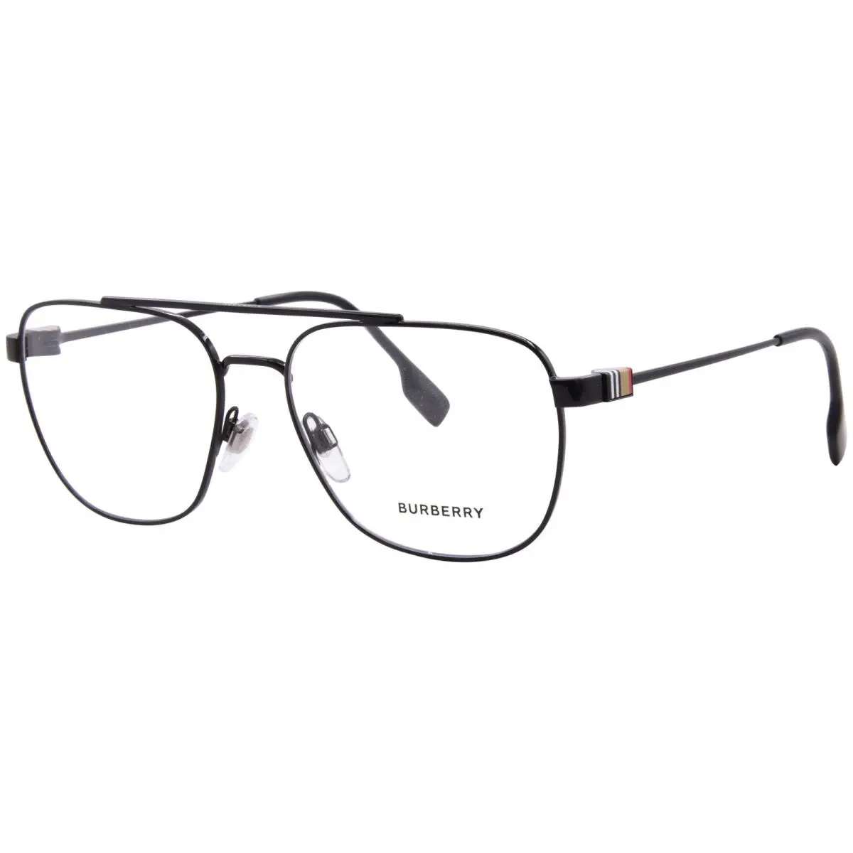 Burberry BE1377 1001 Eyeglasses Frame Men`s Black Full Rim Square Shape 57mm