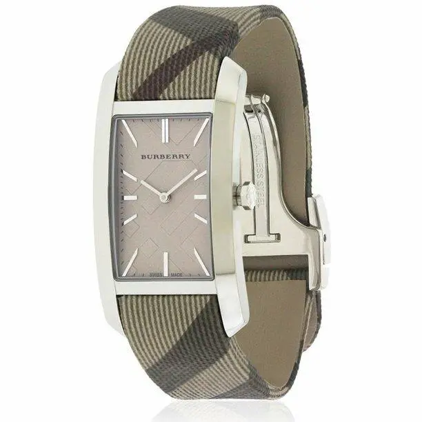 BU9404 33mm Silver Dial Nova Check Canvas Ladies Watch F1306 by Burberry