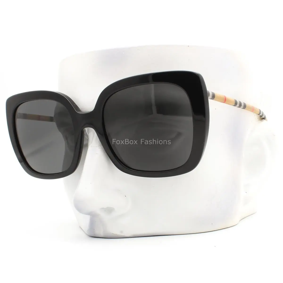Sunglasses Caroll B 4323 3853/87 Gloss Black Classic Check Plaid W/case by Burberry