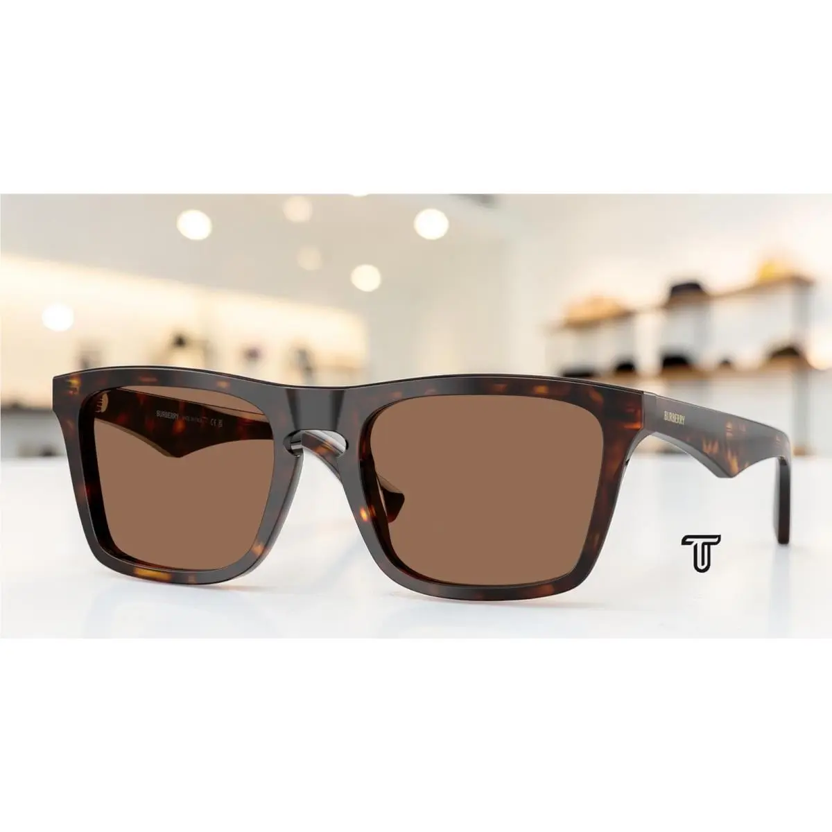 BE4434 300273 Dark Havana Dark Brown 57 mm Men`s Sunglasses by Burberry