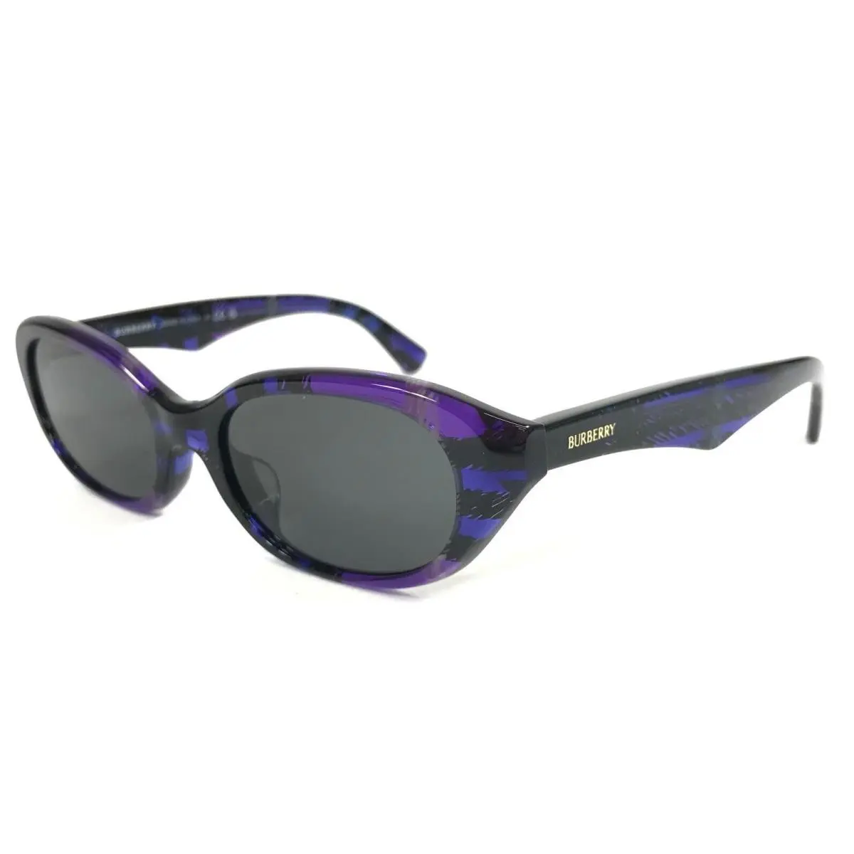 Sunglasses B4447-D 4113/87 Check Violet Cat Eye with Dark Grey Lenses by Burberry