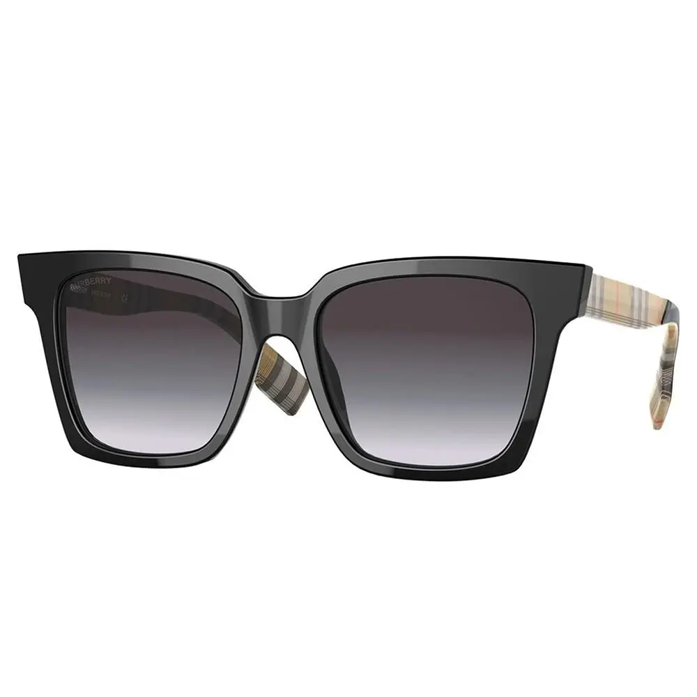 Maple BE 4335 39298G Black Plastic Square Sunglasses Grey Gradient Lens by Burberry