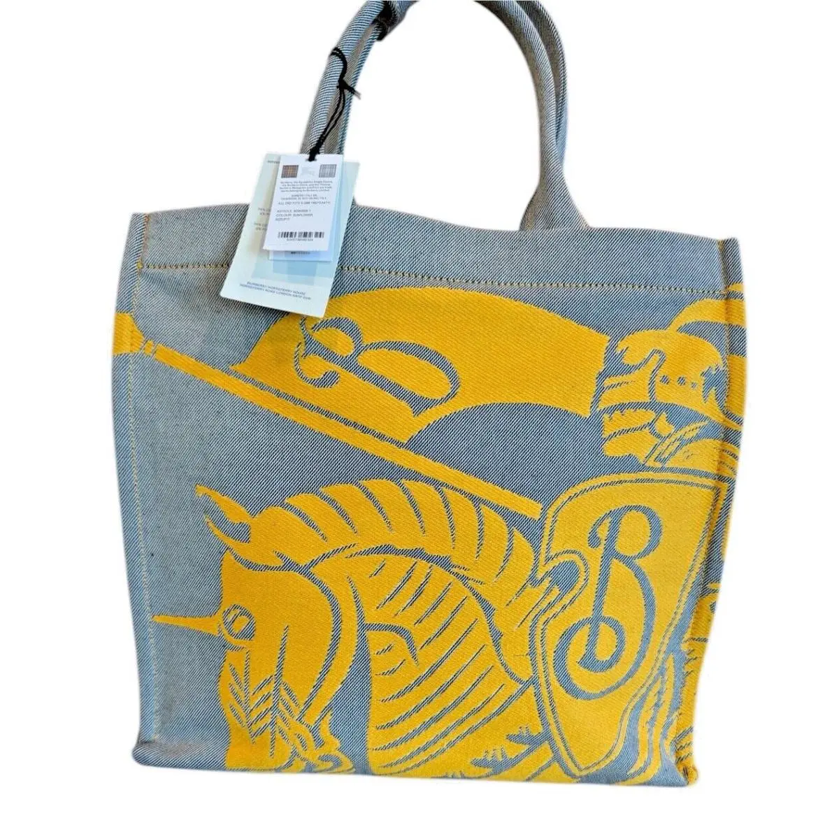Burberry Unisex Cotton LL Ekd Tote in Sunflower Large with Graphic 8090858
