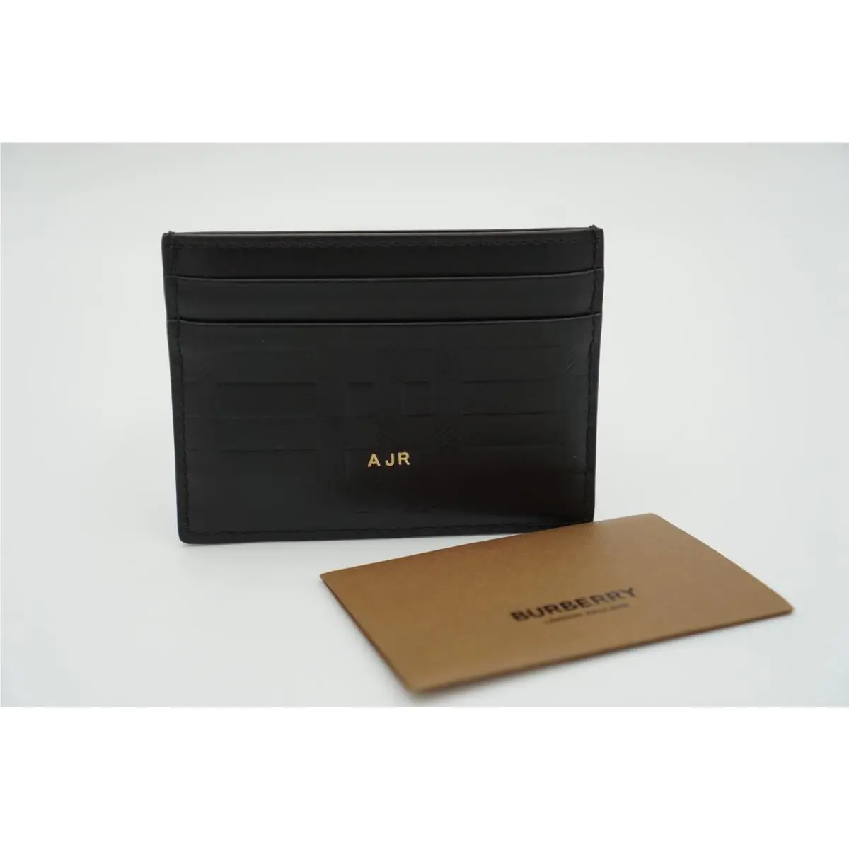 Burberry Calfskin Leather Card Holder in Leather Black Ajr