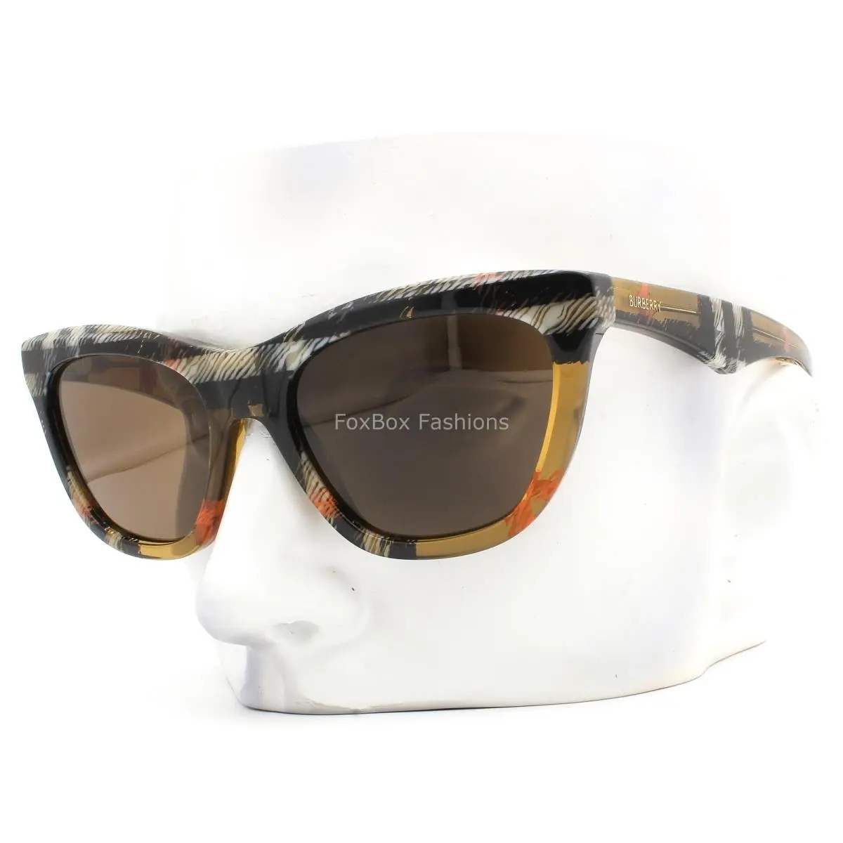 Sunglasses BE 4435 4146/73 Classic Brown Black Check Plaid with Case by Burberry