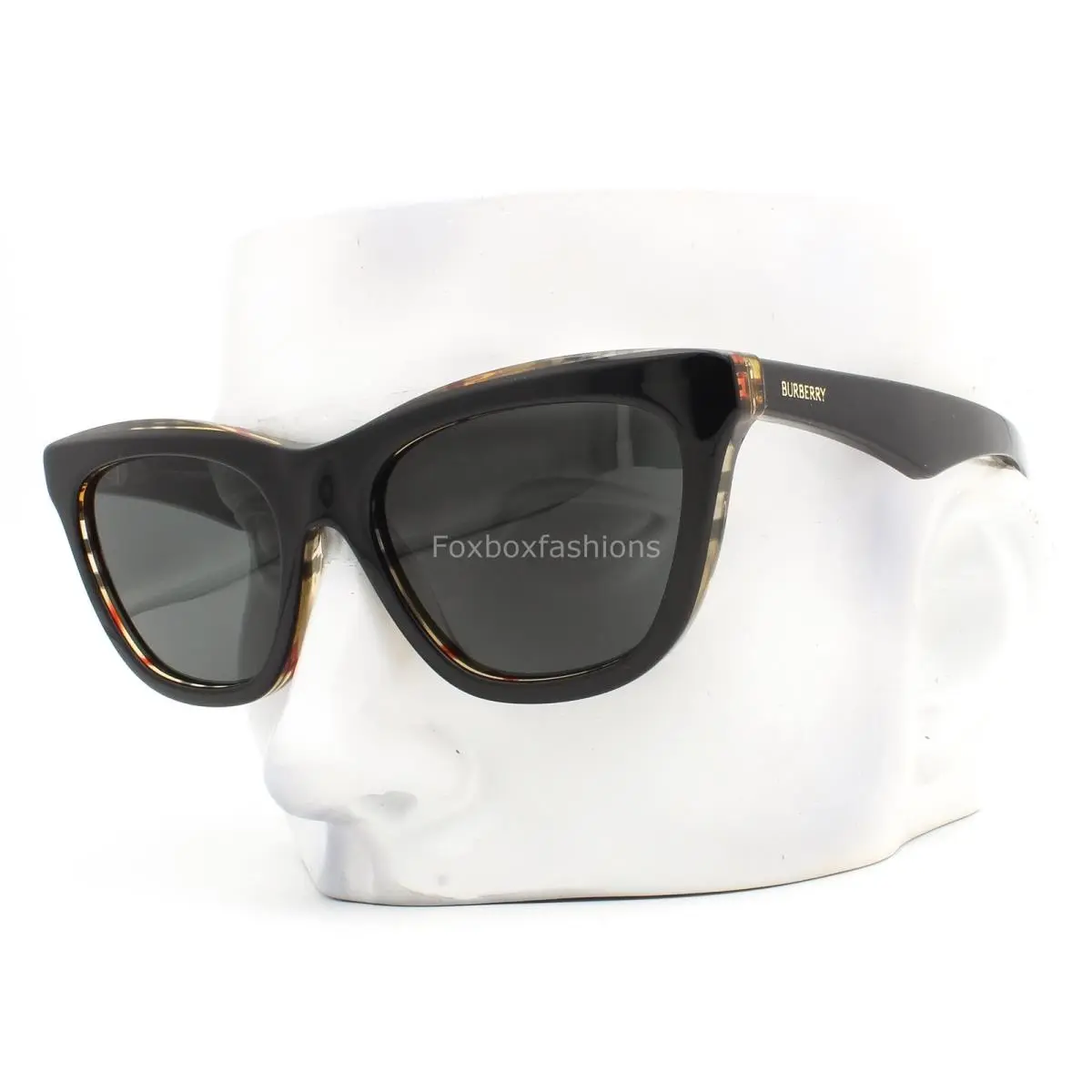 Sunglasses Polished Black Classic Check Outline B 4435 4121/87 W/case by Burberry