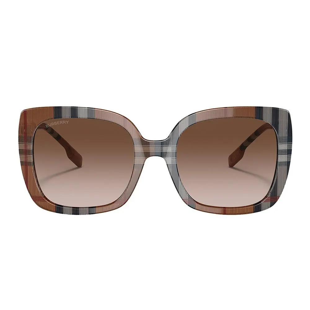 Caroll BE 4323 400513 Brown Check Plastic Sunglasses Brown Gradient by Burberry
