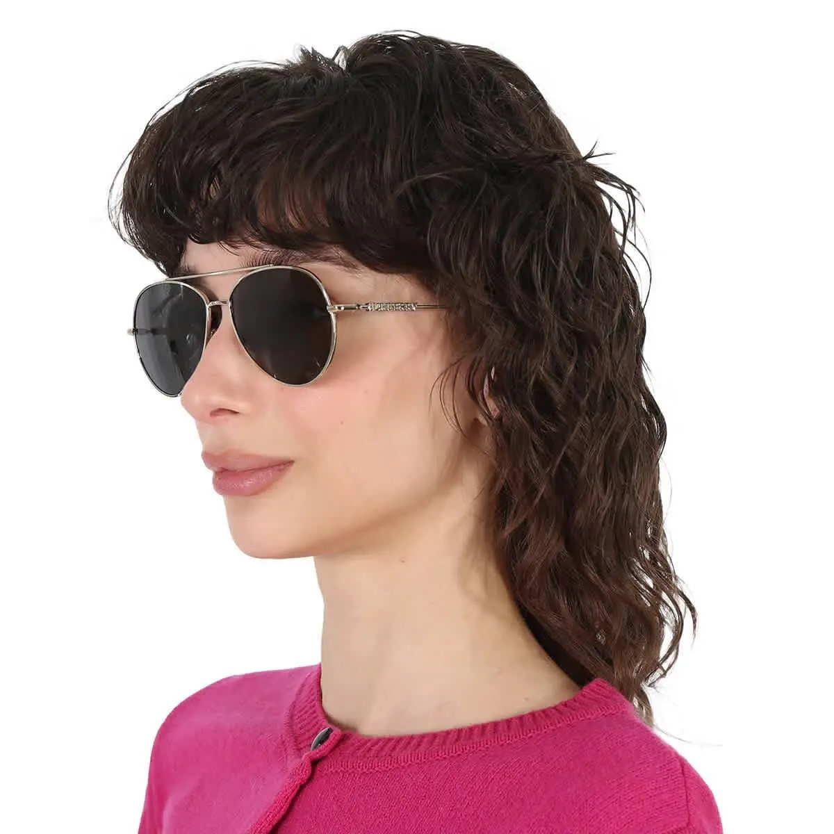 Burberry Dark Grey Pilot Ladies Sunglasses BE3147 110987 58 BE3147 110987 58