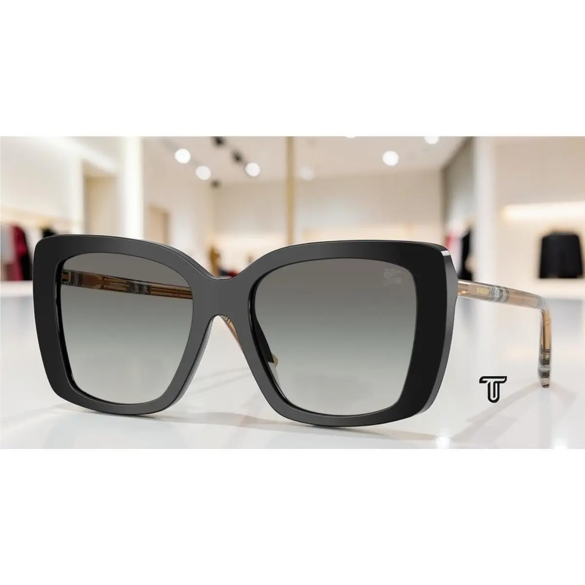 BE4456F 416111 Black Grey Gradient 54 mm Women`s Sunglasses by Burberry