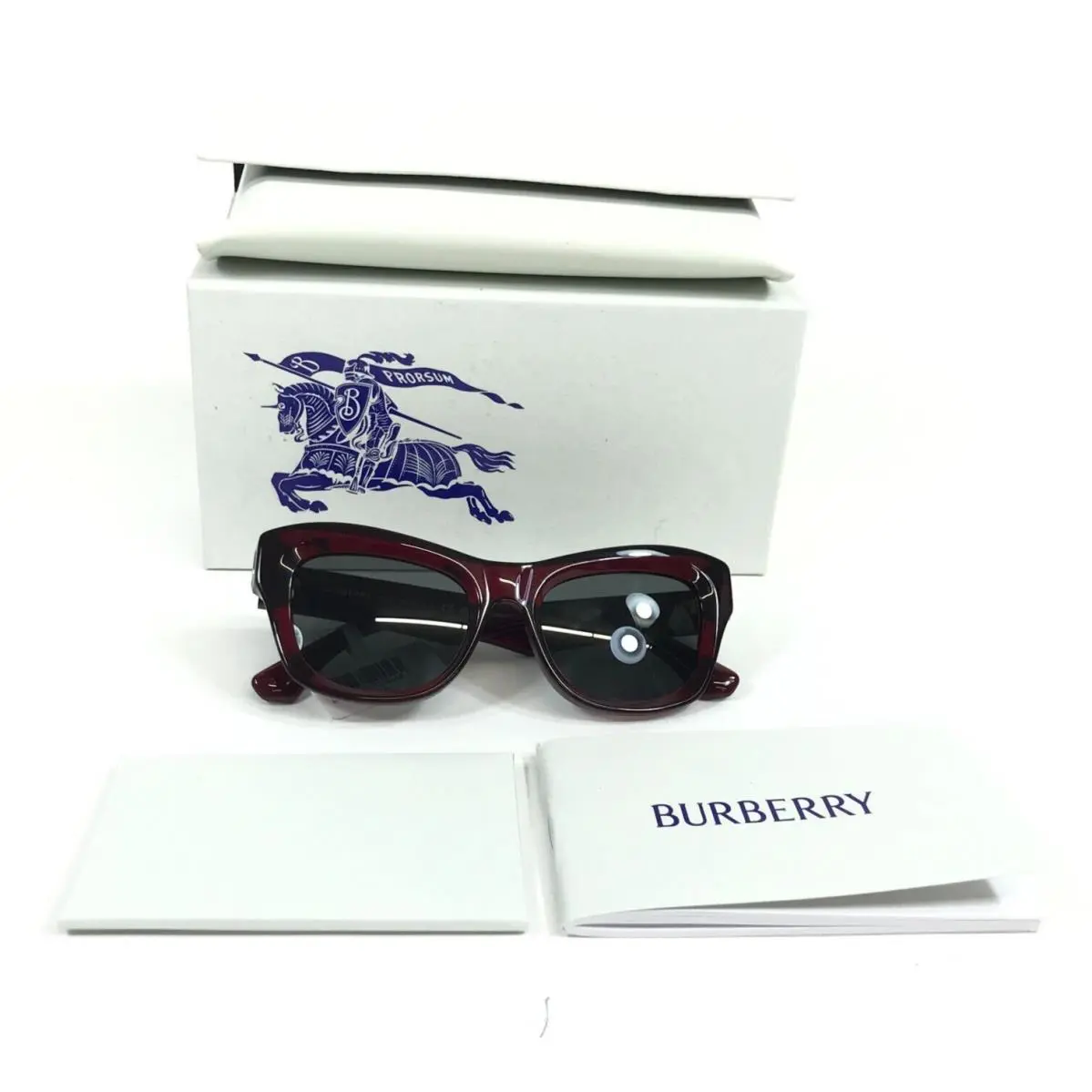 Sunglasses B4442-U 4128/87 Bordeaux Cat Eye Frames w/ Dark Grey Lenses by Burberry