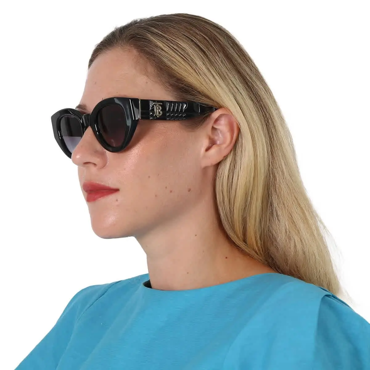 Meadow Grey Gradient Oval Ladies Sunglasses BE4390 30018G 47 by Burberry