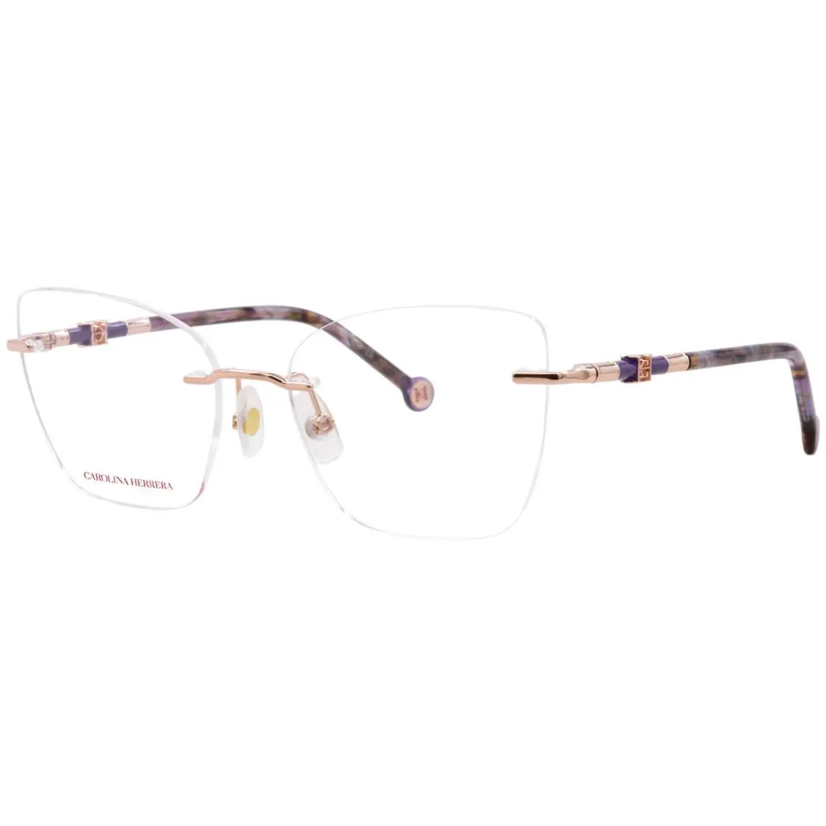 Carolina Herrera HER-0355 Dob Eyeglasses Women`s Gold/copper Rimless Style 55mm - Frame: Gold
