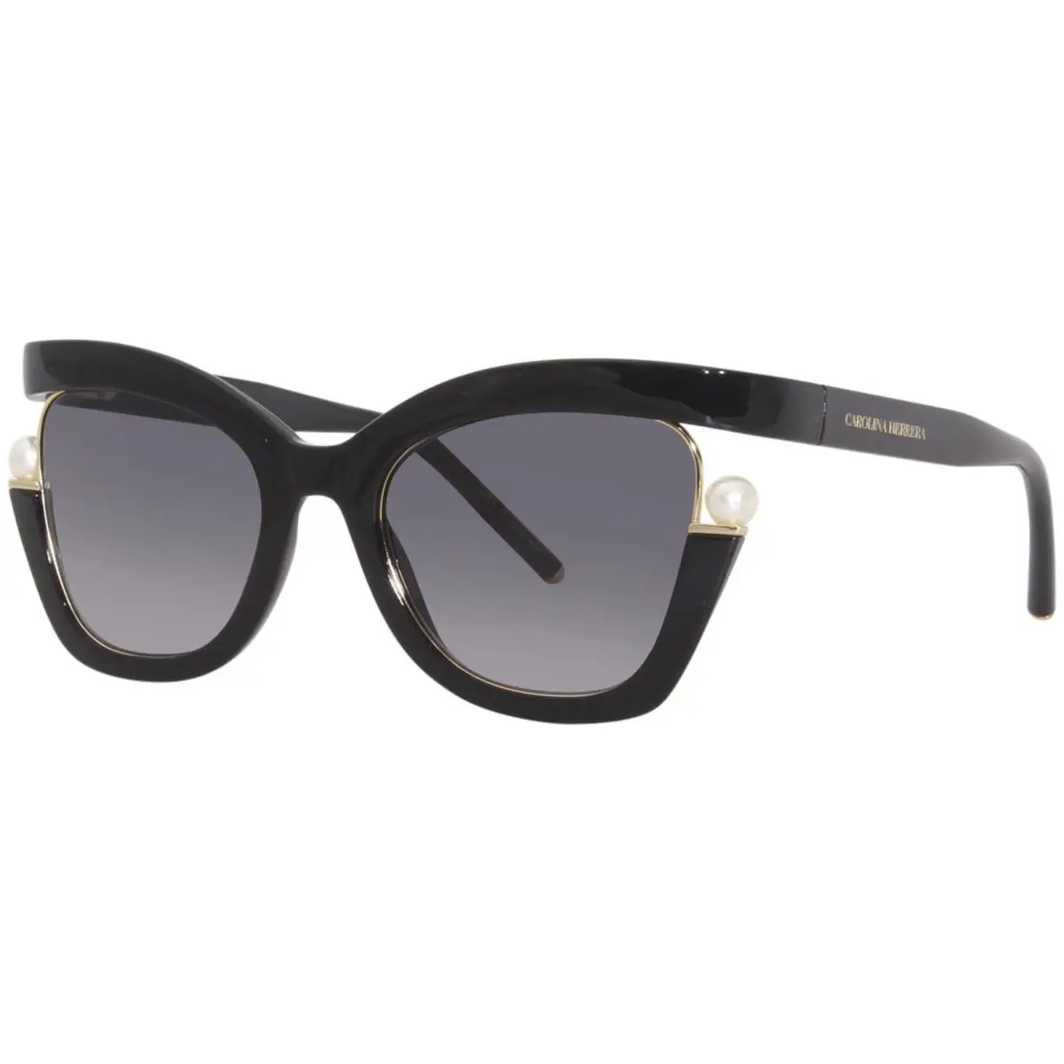 CH/0002/S 807/9O Sunglasses Women`s Black/grey Gradient 53mm by Carolina Herrera