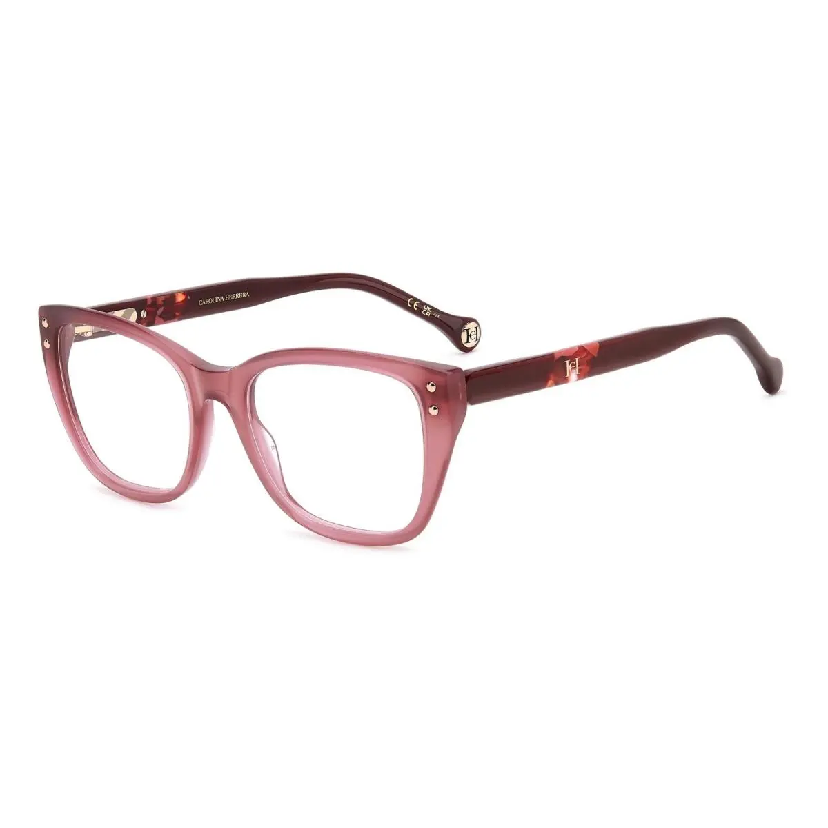 Her 0191 82U Burgundy Red Havana Eyeglasses Frames 52mm Women by Carolina Herrera