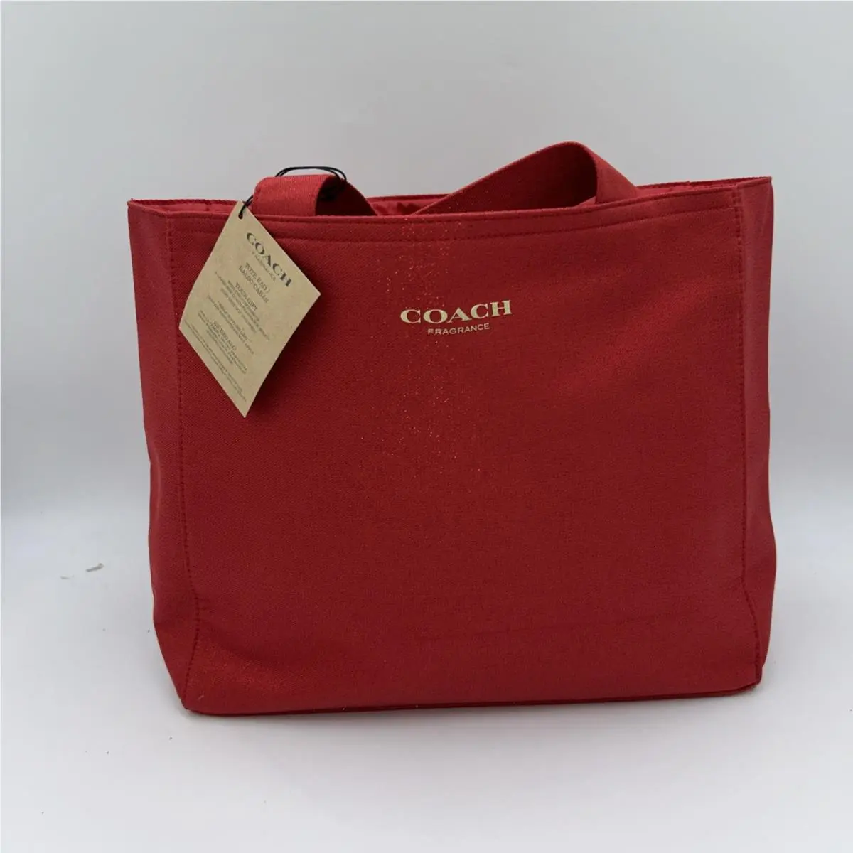 Coach Fragrance Sparkling Red Shimmery Tote Bag Travel Handbag Shopper Purse