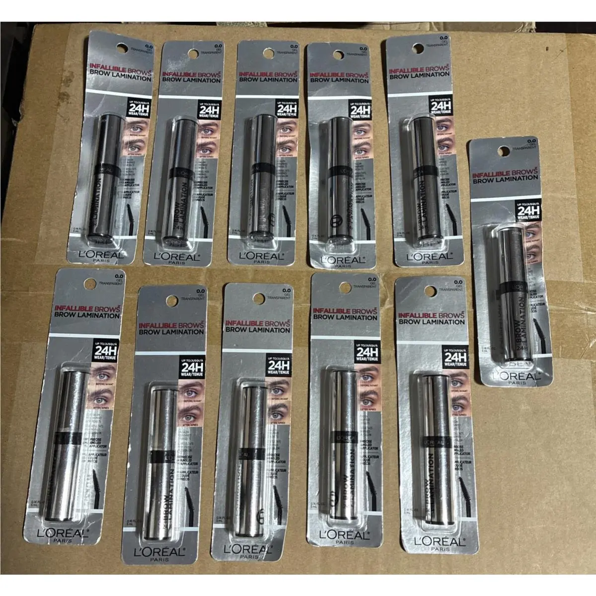 11 Pack L`oreal Infallible Brows Up To 24H Wear Brow Lamination 0.0 Transparent