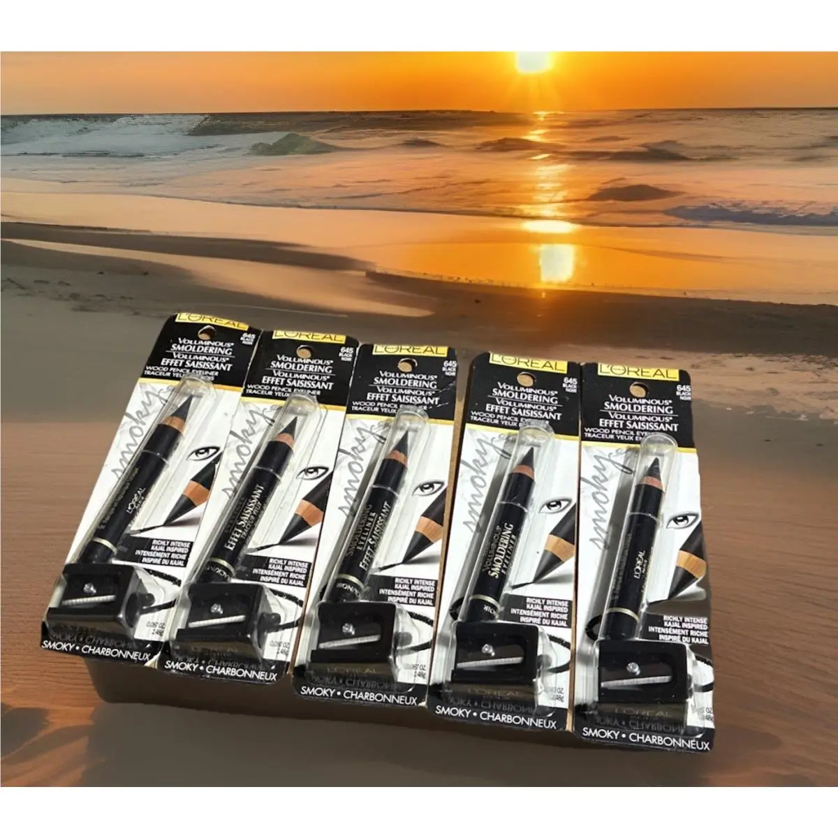 5 Pack L`oreal Paris Voluminous Smoldering Eyeliner Black 645 0.087 oz