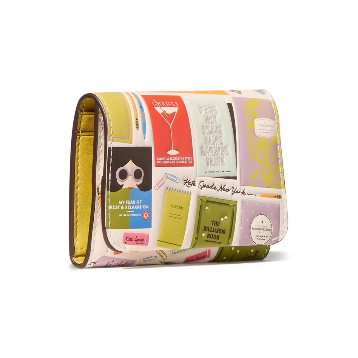 Kate Spade New York Trifold Wallet Women Multi Page Turner Print Leather GBO3103