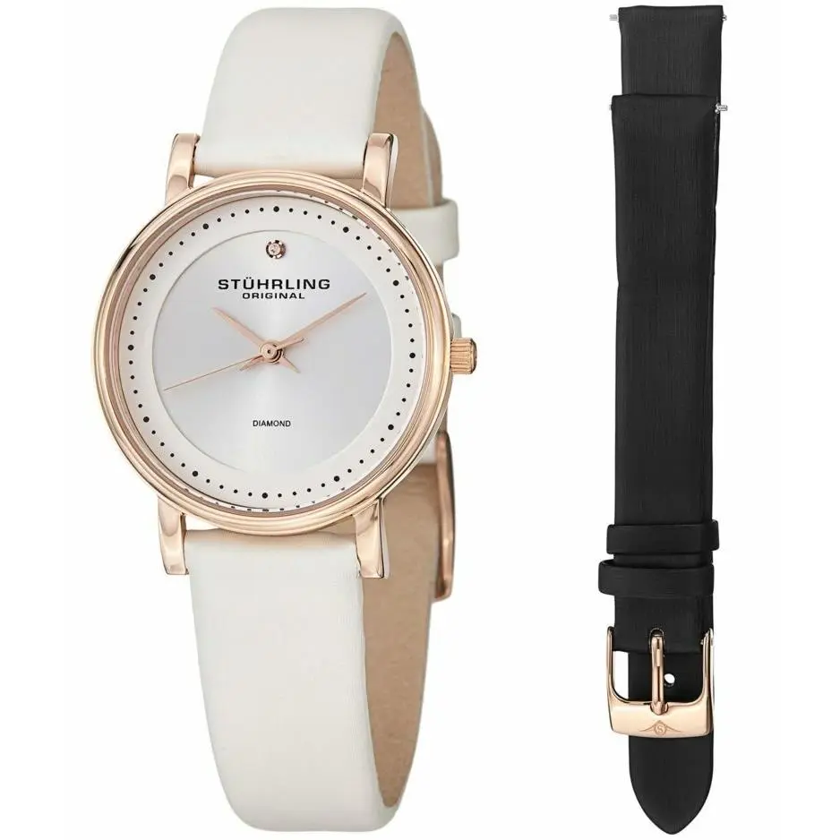 Ascot 734LS2.SET Swiss 29mm Classic White Face Womens Dress Watch by Stührling