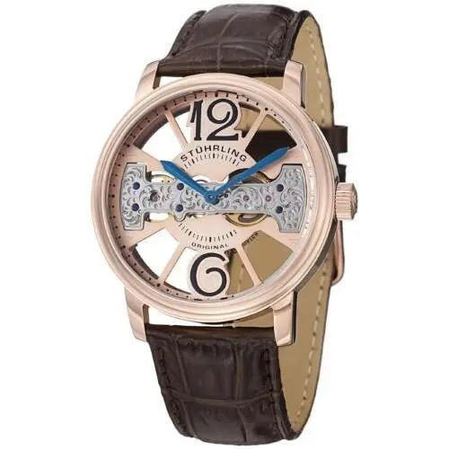 Men`s Stuhrling Original Winchester County Brown Calfskin Krysterna Watch 785.03 by Stührling