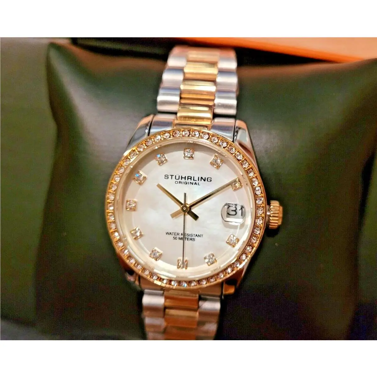 Stuhrling Original w/ Tag Stuhrling Two Tone Stainless Steel Women`s Watch 31mm by Stührling