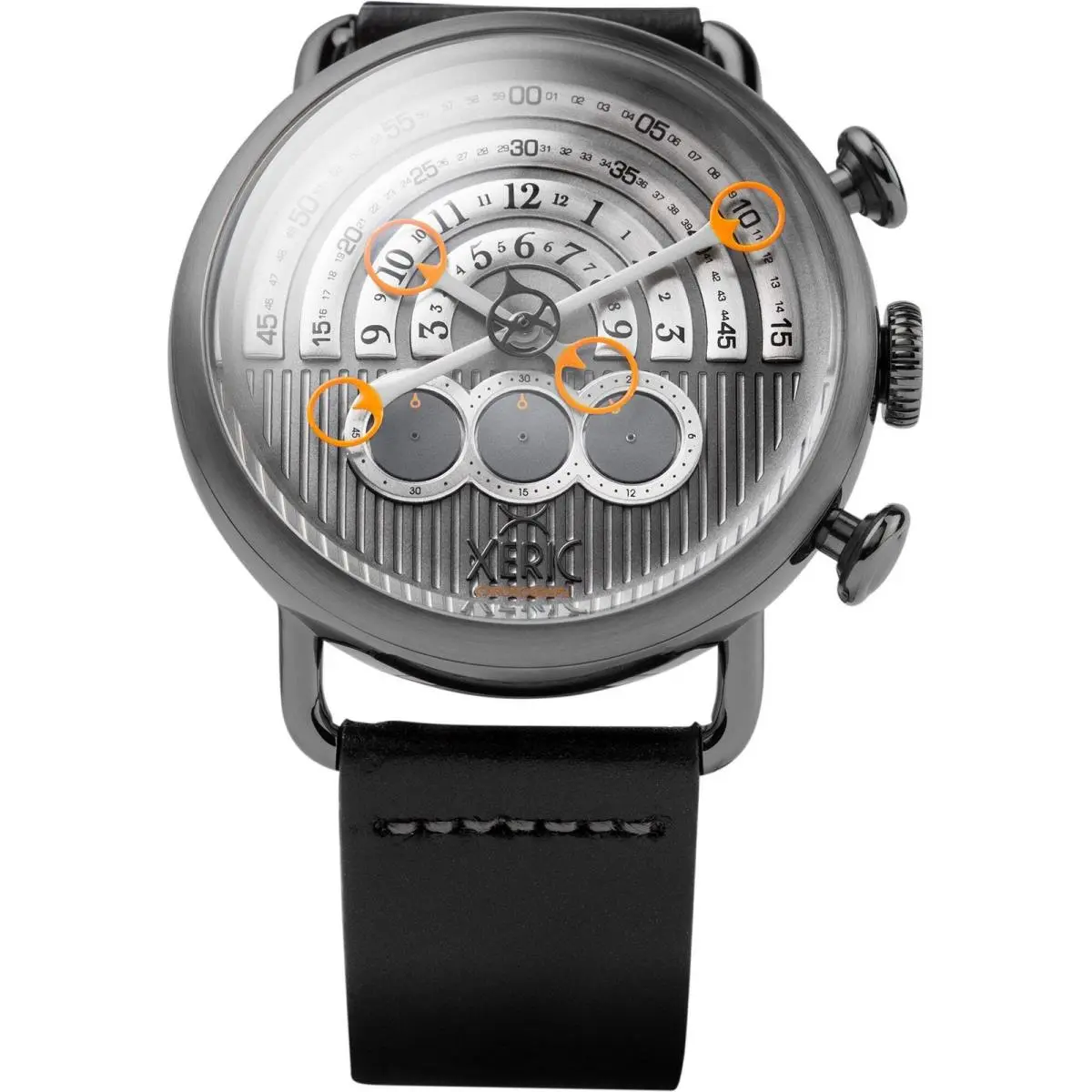 Halograph Chrono Sapphire Gunmetal Orange Watch by Xeric