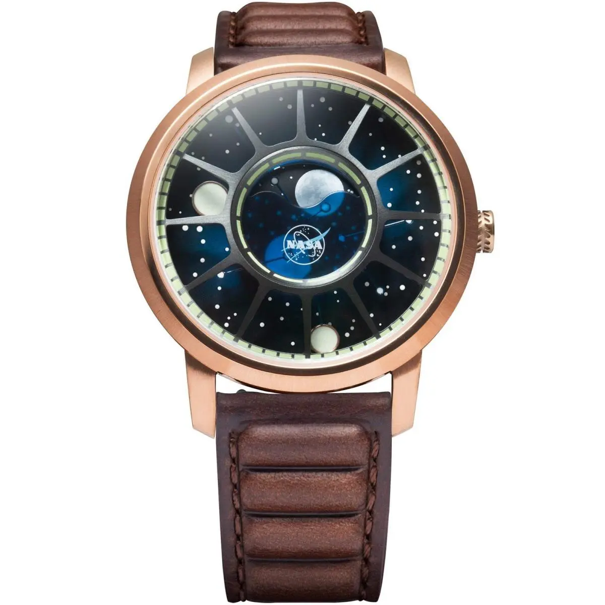 Nasa Apollo 15 American Moonphase Helix Nebula Watch by Xeric